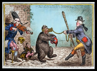 Der Bär und sein Führer, veröffentlicht von Hannah Humphrey im Jahr 1806 von James Gillray