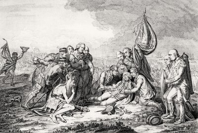Der Tod des großen Wolfe, veröffentlicht von H. Humphrey, 1795 von James Gillray