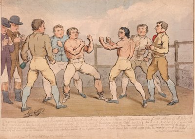 Die berühmte Schlacht zwischen Richard Humphreys und Daniel Mendoza, 9. Januar 1788 von James Gillray