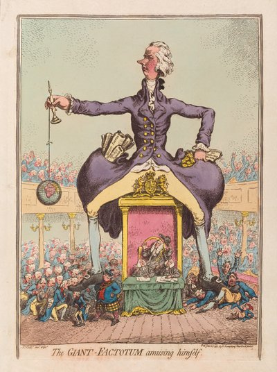Der riesige Faktotum amüsiert sich, veröffentlicht 1797 von James Gillray