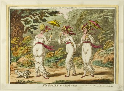 Die Grazien im starken Wind von James Gillray