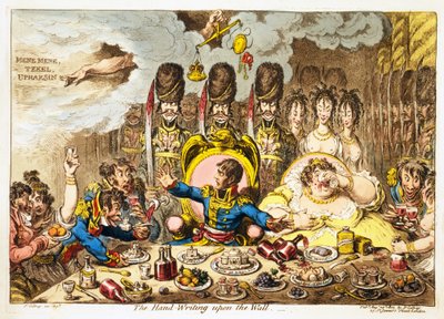 Die Handschrift an der Wand von James Gillray