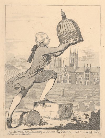 Der Minister bei dem Versuch, Dr. Pr*ty***ns Bisho-Prick aufzubessern von James Gillray