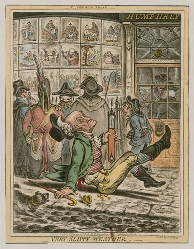 Sehr rutschiges Wetter von James Gillray