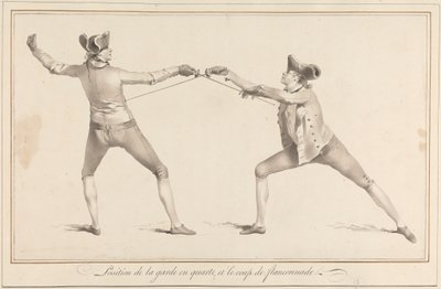 Position der Wache in Quarte und der Flanconnade-Stoß von James Gwin