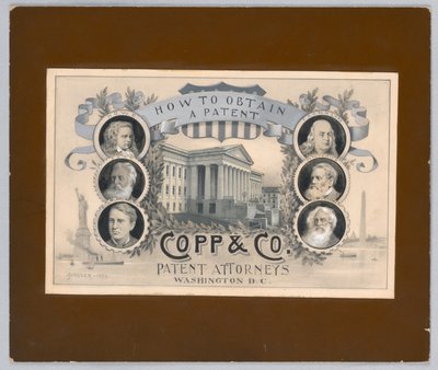 Entwurf für eine Halbtongravur: Wie man ein Patent erhält, Copp & Co. Patentanwälte, Washington, D.C. von James Henry Moser