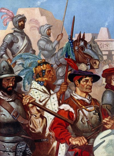 Die Armee zog unter dem Klang von Marschmusik in Mexiko ein von James Henry Robinson