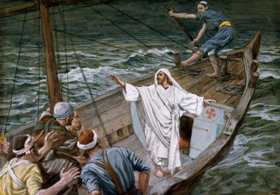 Christus stillt den Sturm, Illustration für Das Leben Christi von James Jacques Joseph Tissot