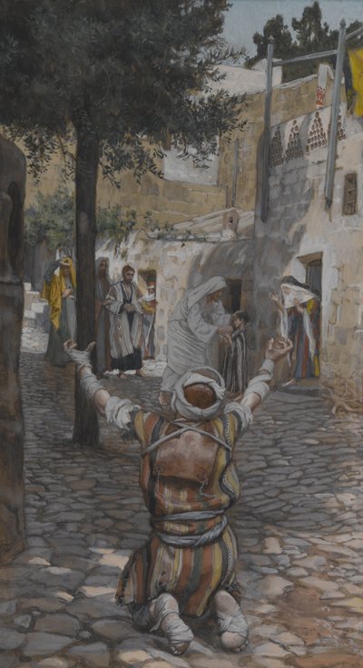 Heilung der Aussätzigen in Kapernaum, Illustration aus Das Leben unseres Herrn Jesus Christus von James Jacques Joseph Tissot