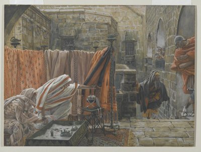 Joseph von Arimathäa sucht Pilatus, um die Erlaubnis zu bitten, den Leichnam Jesu abzunehmen, Illustration aus Das Leben unseres Herrn Jesus Christus, 1886-94 von James Jacques Joseph Tissot