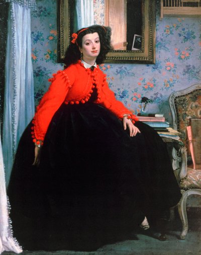 Porträt von Mlle L L, junge Dame in einer roten Jacke, 1864 von James Jacques Joseph Tissot