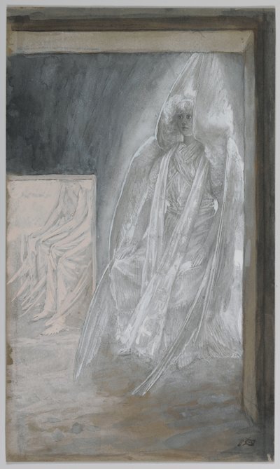 Der Engel sitzt auf dem Stein des Grabes, Illustration aus Das Leben unseres Herrn Jesus Christus, 1886-94 von James Jacques Joseph Tissot