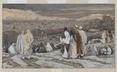 Die Jünger, die ihr Versteck verlassen haben, beobachten aus der Ferne in Qual, Illustration aus Das Leben unseres Herrn Jesus Christus, 1886-94 von James Jacques Joseph Tissot