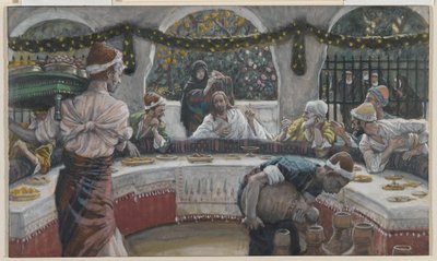 Das Mahl im Haus des Pharisäers, Illustration aus Das Leben unseres Herrn Jesus Christus von James Jacques Joseph Tissot