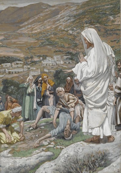 Der besessene Junge am Fuße des Berges Tabor, Illustration aus Das Leben unseres Herrn Jesus Christus, 1886-96 von James Jacques Joseph Tissot