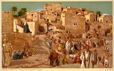 Jesus in Bethanien: durch die Dörfer gehend - Bibel von James Jacques Joseph after Tissot