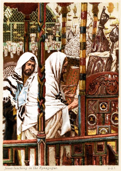 Jesus lehrt in der Synagoge von James Jacques Joseph after Tissot