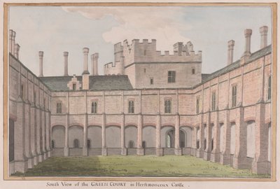 Herstmonceux Castle, East Sussex: Südansicht des Grünen Hofes von James Lambert  of Lewes
