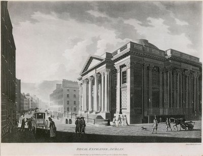 Die Königliche Börse (jetzt Rathaus), Cork Hill, Dublin von James Malton