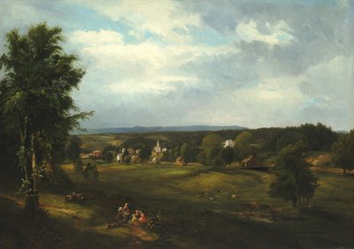 Dorfszene in der Nähe von Albany, New York, 1850 von James McDougal Hart