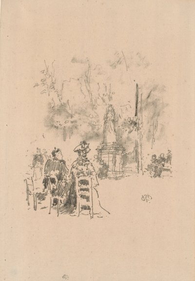 Gespräch unter der Statue, Jardin du Luxembourg von James Abbott McNeill Whistler