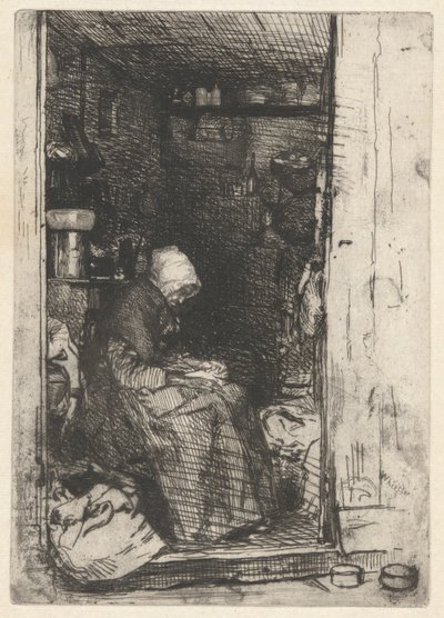 Die Alte mit Lumpen, aus dem französischen Set (Douze Eaux-Fortes d von James Abbott McNeill Whistler