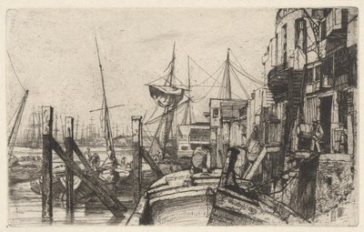 Limehouse, aus dem Thames Set (Eine Serie von sechzehn Radierungen von Szenen an der Themse und anderen Motiven) von James Abbott McNeill Whistler