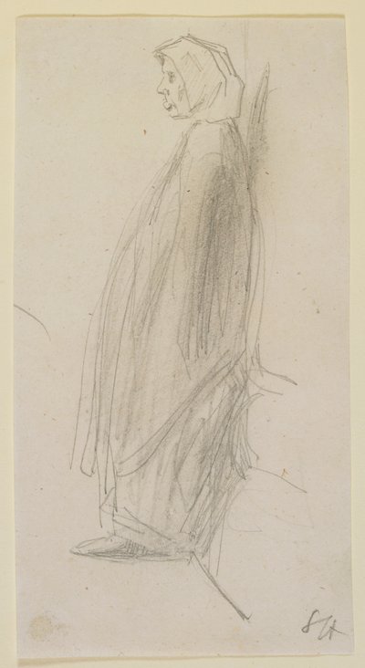 Profilschskizze einer stehenden alten Frau von James Abbott McNeill Whistler