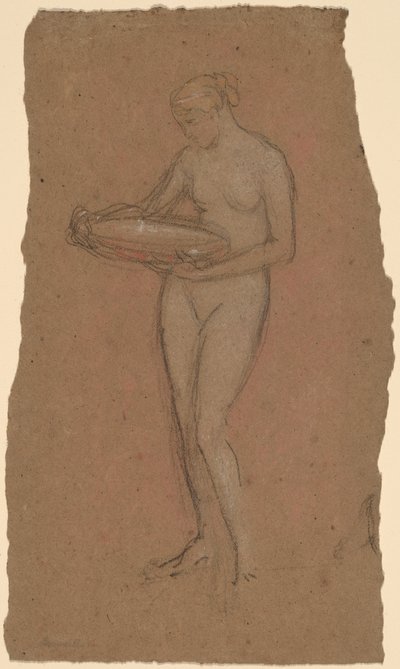 Stehende weibliche Aktfigur mit einer Schale [recto] von James Abbott McNeill Whistler