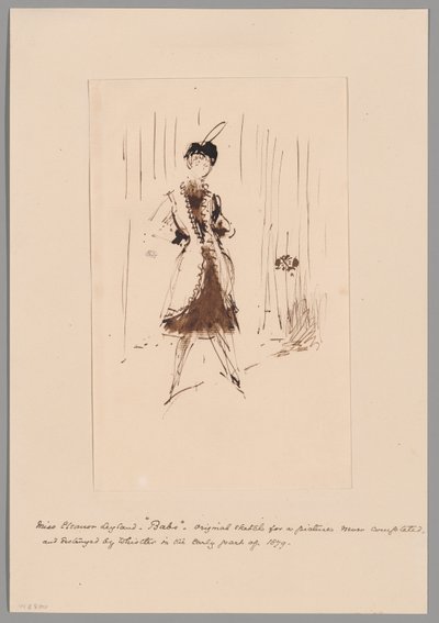 Studie für "Das blaue Mädchen: Porträt von Miss Elinor Leyland" von James McNeill Whistler