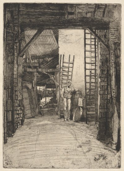 Der Kalkbrenner, aus dem Thames-Set (Eine Serie von sechzehn Radierungen von Szenen an der Themse und anderen Motiven) von James Abbott McNeill Whistler