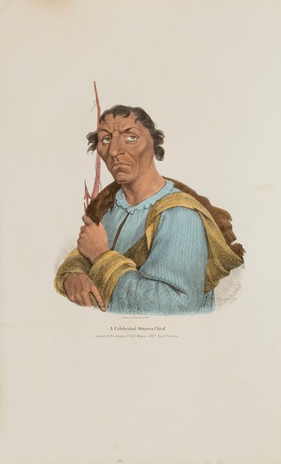 Ein berühmter Ottawa-Häuptling, aus dem Aboriginal Portfolio von James Otto Lewis