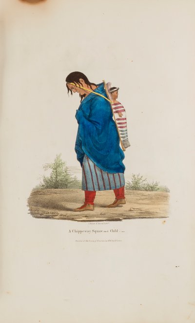Eine Chippeway-Frau und Kind, aus Das Aboriginal Portfolio von James Otto Lewis