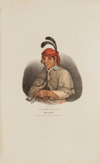 NA-SHE-MUNG-GA, Ein Miami-Häuptling, aus The Aboriginal Portfolio von James Otto Lewis