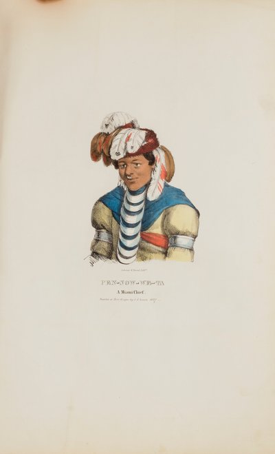 PEN-NOW-WE-TA; Ein Miami-Häuptling, aus The Aboriginal Portfolio von James Otto Lewis