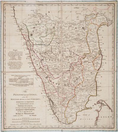 Die Halbinsel Indien vom Kistnah-Fluss bis Kap Komorin von James Rennell
