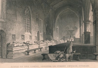 Seitenschiff der Gräber, Chester-Le-Street Kirche, Durham, 1834 von James Sands