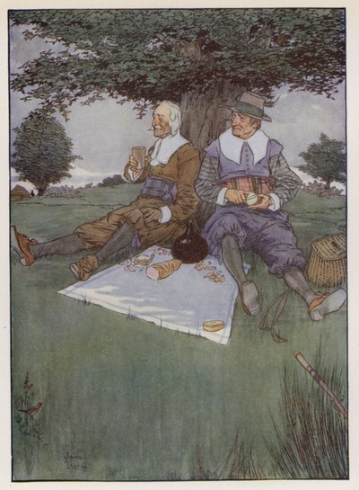 Illustration für Der vollkommene Angler von Izaak Walton von James Thorpe