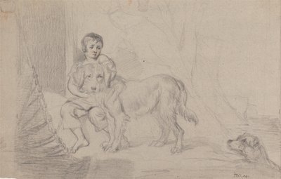 Ein kleiner Junge mit Hunden von James Ward