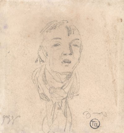 Kopf eines Mannes mit losem Schal von James Ward