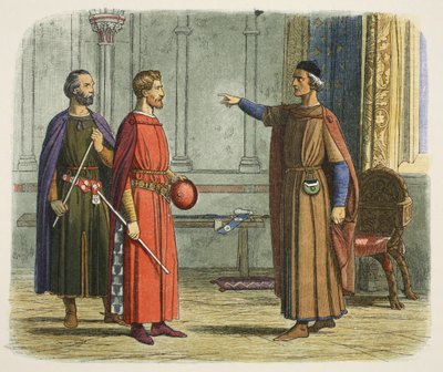 König Edward I. bedroht den Lord Marshal von James William Edmund Doyle
