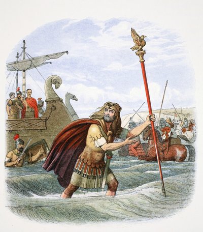 Der römische Standartenträger der 10. Legion landet in Britannien, 55 v. Chr., 1864 von James William Edmund Doyle