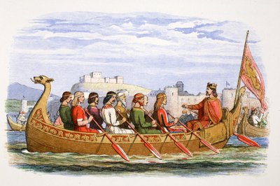 Die Barke von Edgar, bemannt von acht Königen auf dem Dee von James William Edmund Doyle