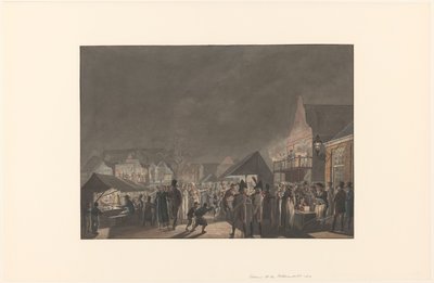 Kirmes auf dem Botermarkt in Amsterdam, 1810 von Jan Anthonie Langendijk Dzn