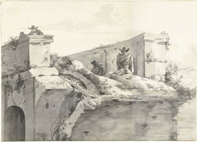 Ansicht des Randes der Ponte Rotto in Rom von Jan Asselijn (copy after)