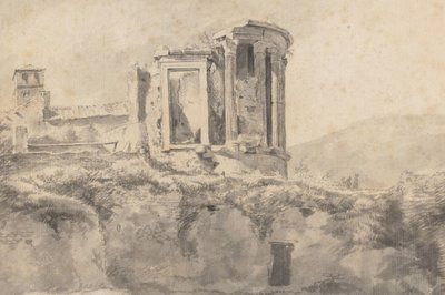 Ansicht des Tempels der Vesta in Tivoli von Jan Asselijn (possibly)