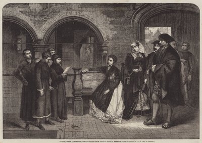 Luther, als Chorsänger, singt Hymnen von Tür zu Tür in Eisenach von Jan August Hendrik Leys