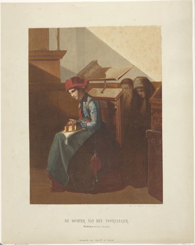 Hindeloopen Frau im Kircheninneren von Jan Bos Wz.