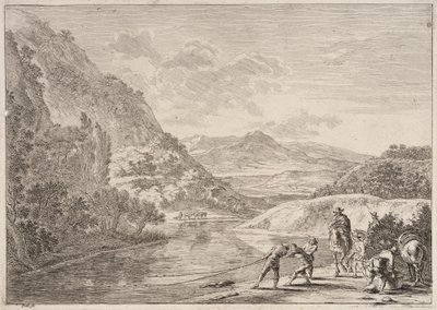 Fischer am Tiber, aus der Serie Ansichten von Rom und Umgebung von Jan Both