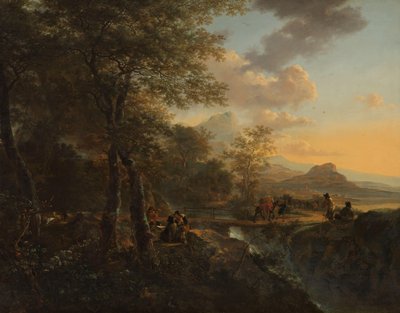 Italienische Landschaft mit einem Zeichner von Jan Both